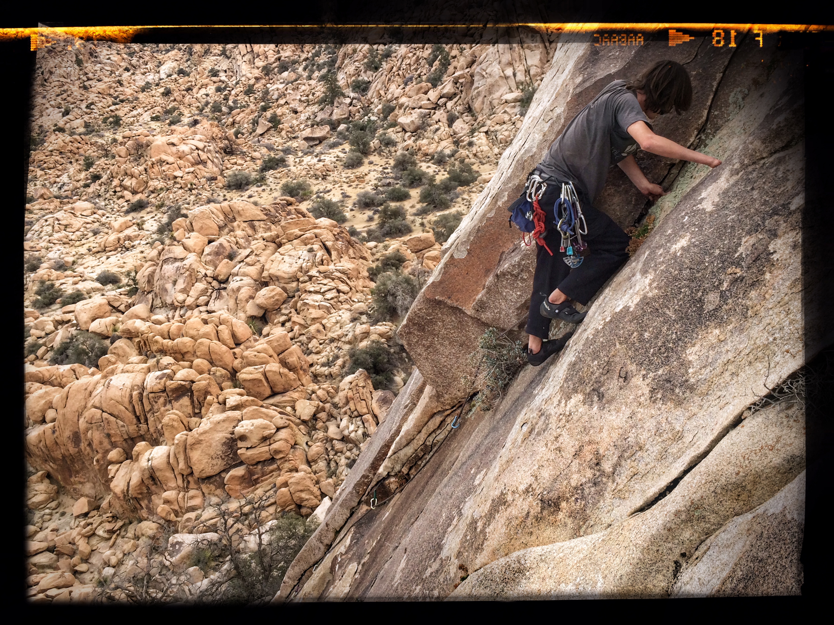 This is Tyler. I had the privilege to climb his new routes during my time in Joshua Tree. Tyler has one hand and still crushes it. No excuses, just finds a way to get it done. Thats motivating!