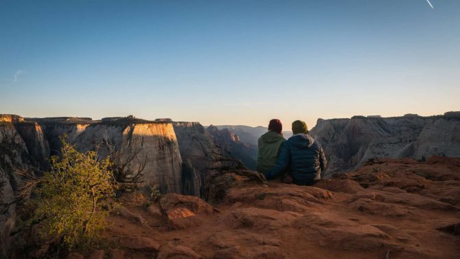 hiking observation point in Zion National Park