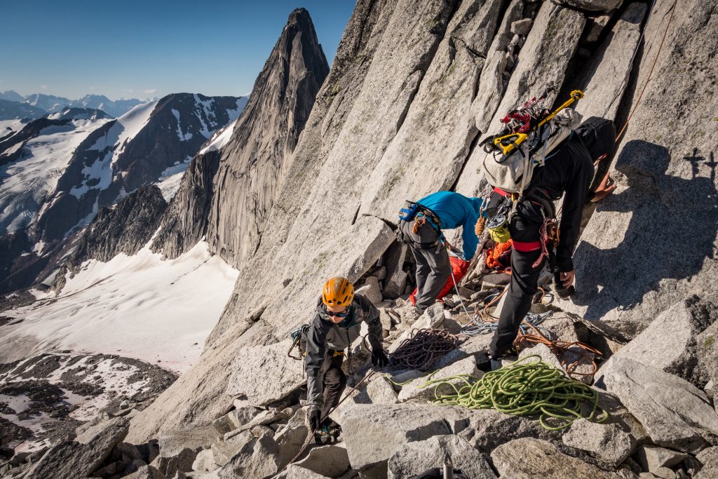 rock climbing in the bugaboos